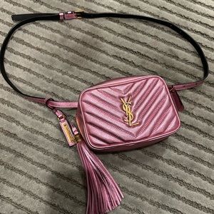 SAINT LAURENT pink belt bag